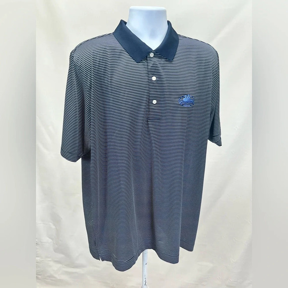 PAGE & TUTTLE Men’s navy stripe golf polo‎ size XL - Picture 8 of 12